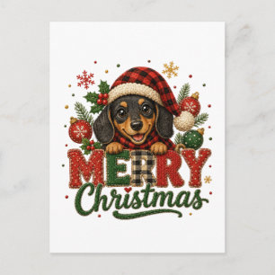 Süßer Dachshund Frohe Weihnachten