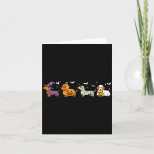 Süßer Dachshund-Geist-Kürbis-Hunde-Halloween-Kostü Karte