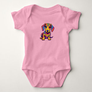 Süßer Dachshund Hippie Baby Strampler