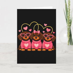 Süßer Dachshund Hund Valentinstag Romantischer Lie Karte