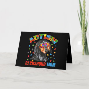 Süßer Dachshund Liebhaber Autismuserkennung Hundem Karte
