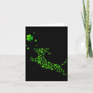 Süßer Dachshund mit irischem Kleeblatt St. Patrick Karte