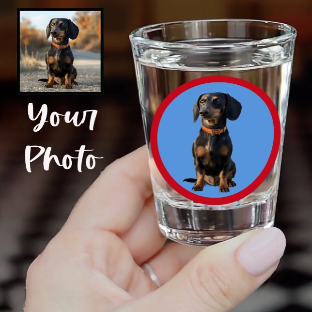 Süßer Dachshund oder das Gesichtsfoto Ihres Hausti Schnapsglas (Von Creator hochgeladen)
