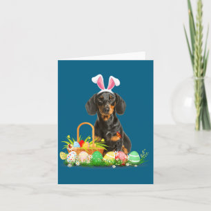 Süßer Dachshund Ostertag Hase Eier Osterkostüm Karte