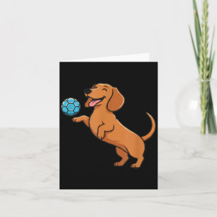 Süßer Dachshund spielt Fußball glücklicher Welpe H Karte
