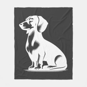 Süßer Dachshund Stylischer Kleiner Jagdhund Fleecedecke