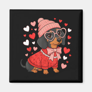 Süßer Dachshund Valentinstag Herz Liebhaber Hundem Magnet