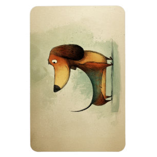 Süßer Dachshund – Verspielte Hundeillustration Magnet