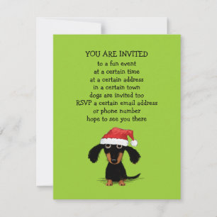 Süßer Dachshund Weihnachtsmann Weihnachtsfeier Einladung