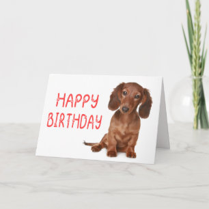 Süßer Dachshund-Welpe Hundeliebhaber Frohe Geburts Karte