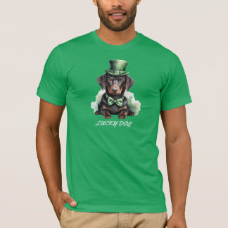 Süßer Dachshund-Welpe St. Patrick's Day Lucky Dog T-Shirt