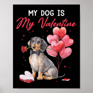 Süßer Dachshund-Welpe Valentinstag Besitzer Mein H Poster