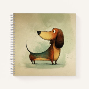Süßer Dachshund – Whimsische Hundeillustration Notizbuch