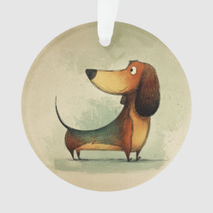 Süßer Dachshund – Whimsische Hundeillustration Ornament