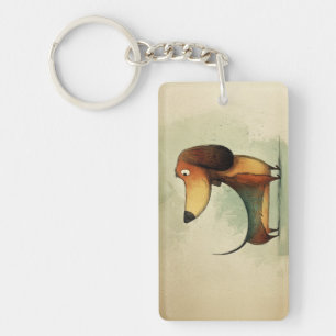 Süßer Dachshund – Whimsische Hundeillustration Schlüsselanhänger