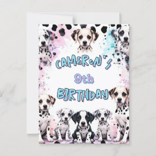 Süßer Dalmatiner-Welpe-Birthday-Wasserfarben Postkarte
