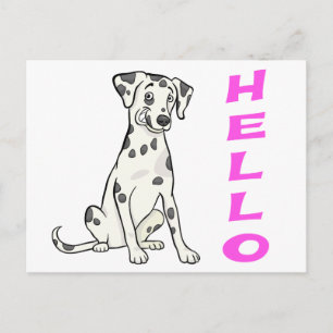 Süßer Dalmatiner-Welpe-Hund Hallo Ich denke an Dic Postkarte