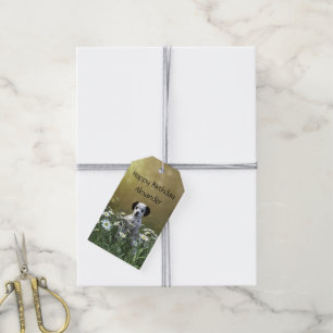 Süßer Dalmatiner Welpe in Gänseblümchen Geschenkanhänger