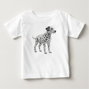 Süßer Dalmatiner-Welpe steht isoliert Baby T-shirt