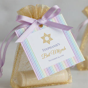 Süßer Davidstern, pastellfarbene Regenbogenstreife Geschenkanhänger