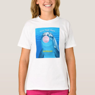 Süßer Delfin, Kaugummiblase, Name und Nachricht T-Shirt