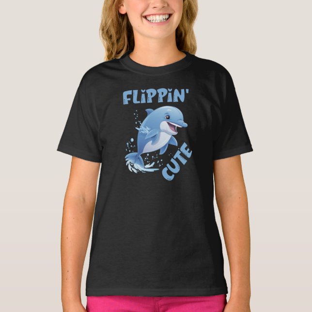 Süßer Delfin Kinder T-Shirt (Vorderseite)