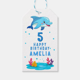 Süßer Delfin Meerestiere Kinder Geburtstag Geschenkanhänger