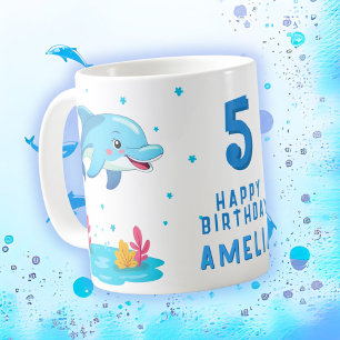 Süßer Delfin Meerestiere Kinder Geburtstagsfeier Kaffeetasse