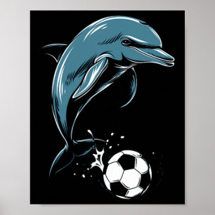 Süßer Delfin spielt Fußball - Süßer Orca spielt So Poster