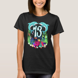 Süßer Delfin unter dem Meer zum 13. Geburtstag Mer T-Shirt