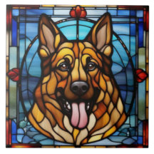 Süßer Deutscher Schäferhund-Dekorfliese