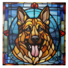 Süßer Deutscher Schäferhund-Dekorfliese Fliese