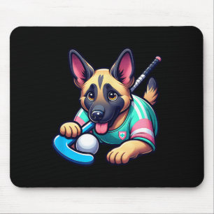 Süßer deutscher Schäferhund Feldhockey Welpen Mask Mousepad
