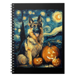 Süßer Deutscher Schäferhund Halloween-Kürbis Notizblock