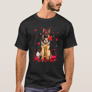 Süßer Deutscher Schäferhund Herz Cos zum Valentins T-Shirt