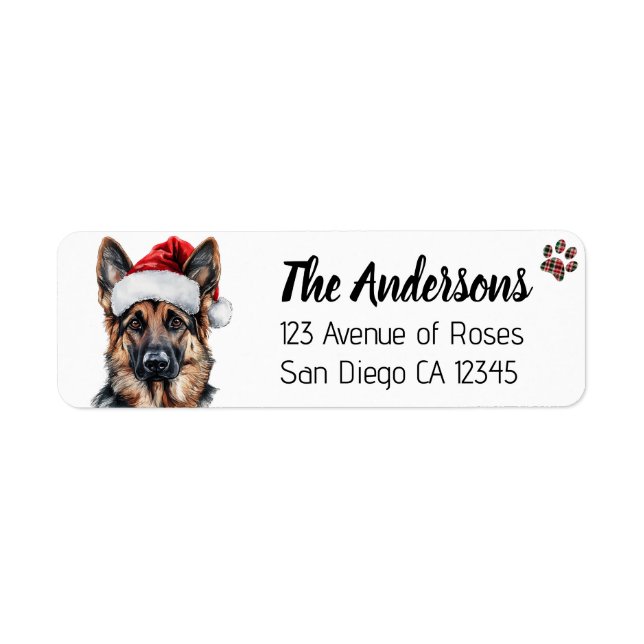 Süßer deutscher Schäferhund mit Weihnachtsmannmütz (Vorne)