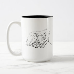 Süßer Deutscher Schäferhund Personalisierter Kaffe Zweifarbige Tasse