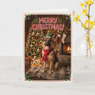 Süßer deutscher Schäferhund Weihnachten Hunde Lieb Karte