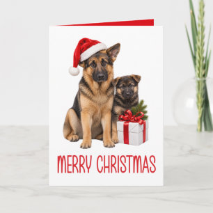 Süßer Deutscher Schäferhund Weihnachten Hundeliebh Karte