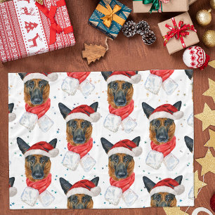 Süßer deutscher Schäferhund Weihnachtsmuster Fleecedecke