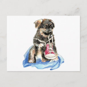 Süßer deutscher Schäferhund-Welpe, Hund, Haustier Postkarte