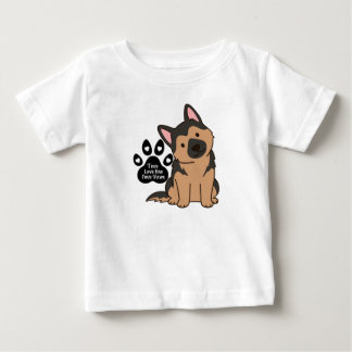 Süßer deutscher Schäferhund-Welpe Pfote Zitat Baby T-shirt