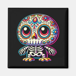 Süßer Día De Muertos Zucker-Schädel-Pinguin-Tag De Magnet