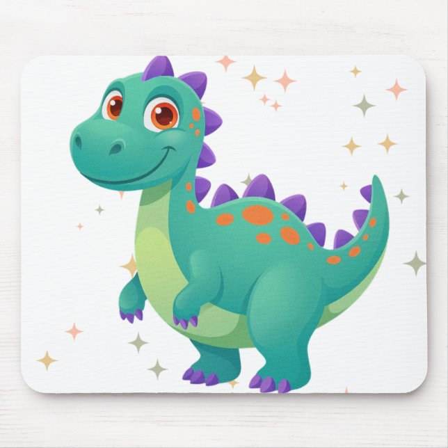 Süßer Dino im Weltraum Mousepad (Vorne)