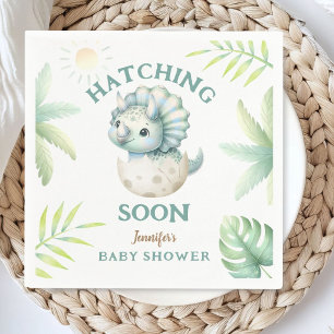 Süßer Dino Triceratops Dinosaurier Junge Baby Show Serviette