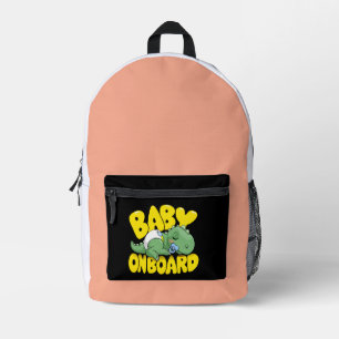 Süßer Dinosaurier Baby an Bord Auto Aufkleber   Sc Bedruckter Rucksack