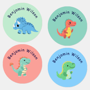 Süßer Dinosaurier benutzerdefinierter Kindername Etiketten