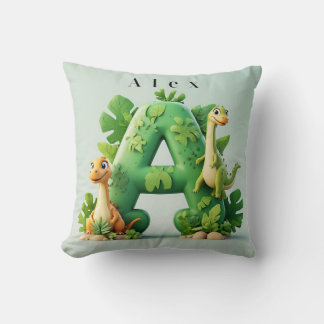 🦖 Süßer Dinosaurier Buchstabe A Dschungel Kinder Kissen