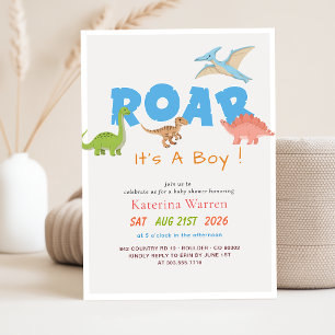 Süßer Dinosaurier Dino Baby Junge Baby Shower Einladung