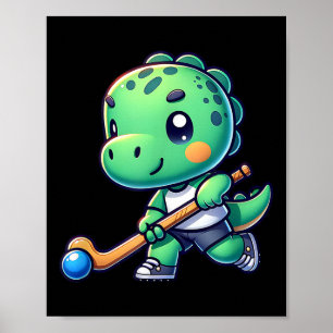 Süßer Dinosaurier Feldhockey-Mannschaft Spieler  Poster